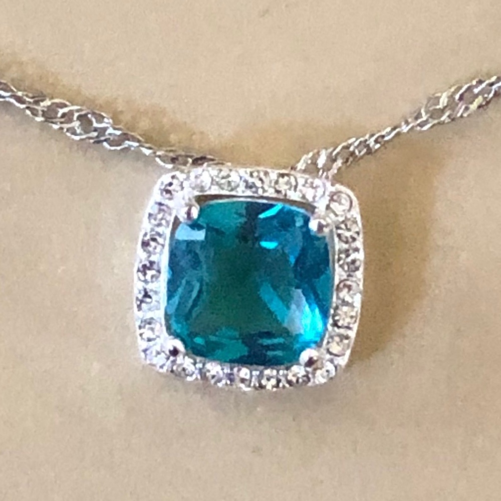 Charter Club Aqua Birthstone Necklace/Earrings Set